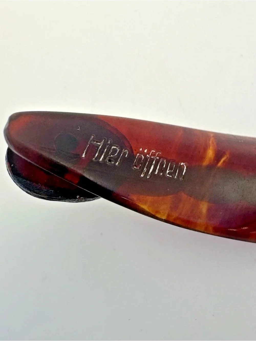Tortoiseshell Curved Hair Clips Trio German Barrettes Bead Antique Celluloid Vtg